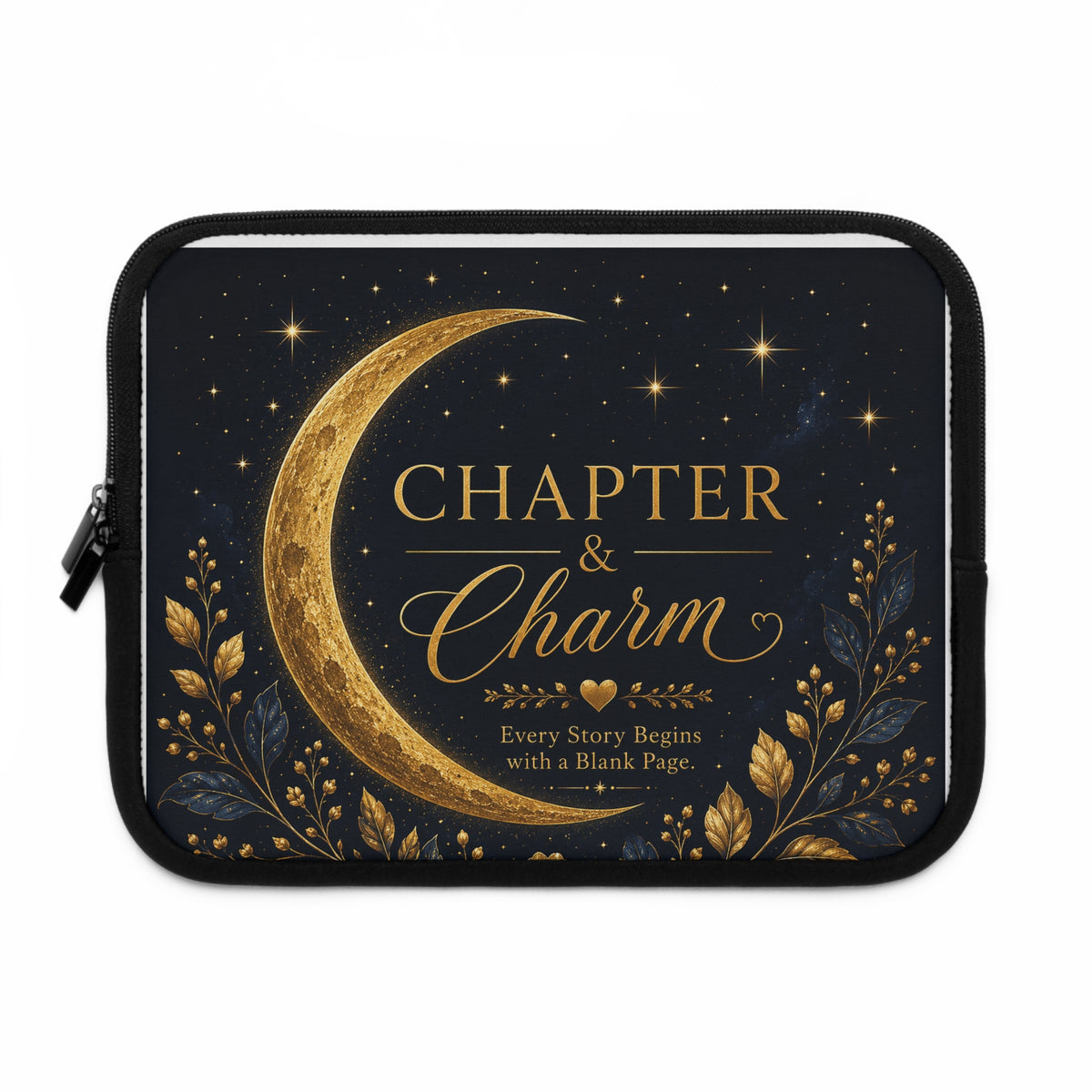 Chapter & Charm Gold Moon Laptop Sleeve