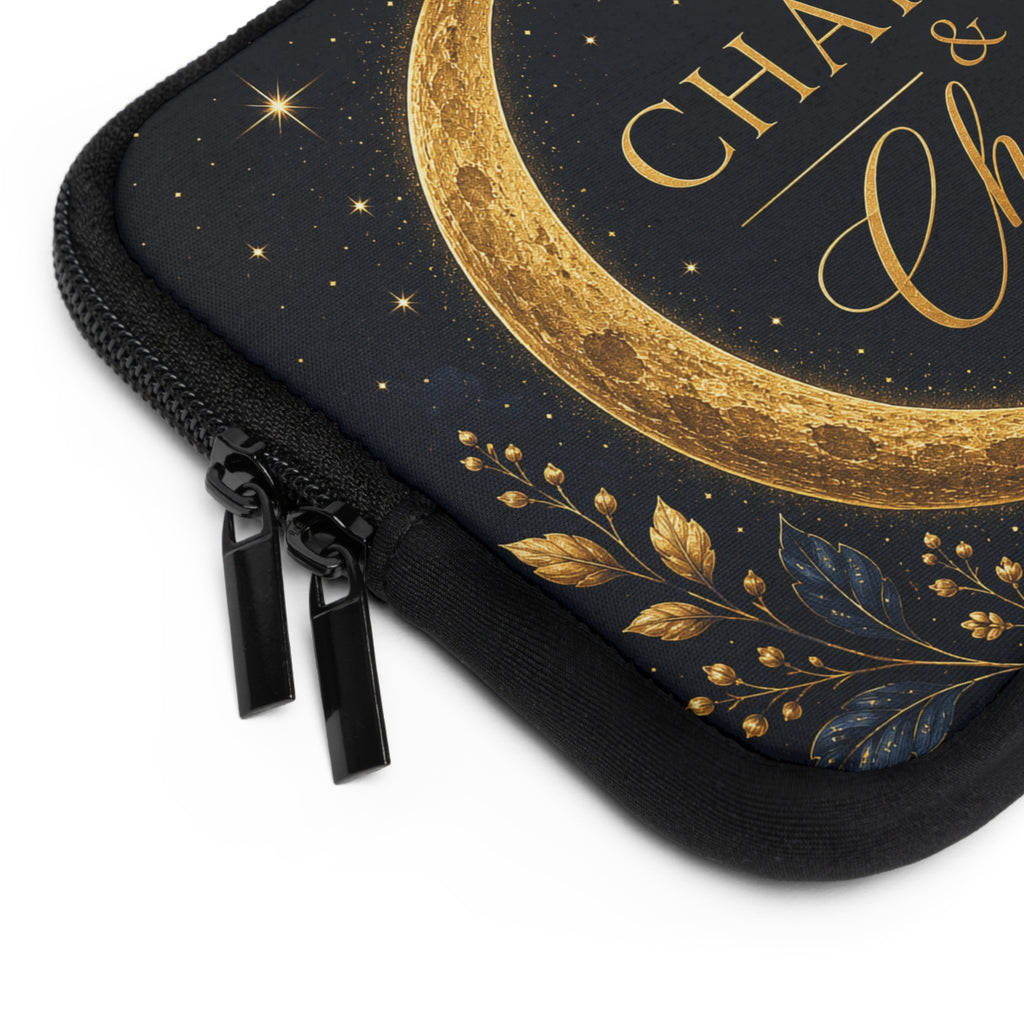 Chapter & Charm Gold Moon Laptop Sleeve