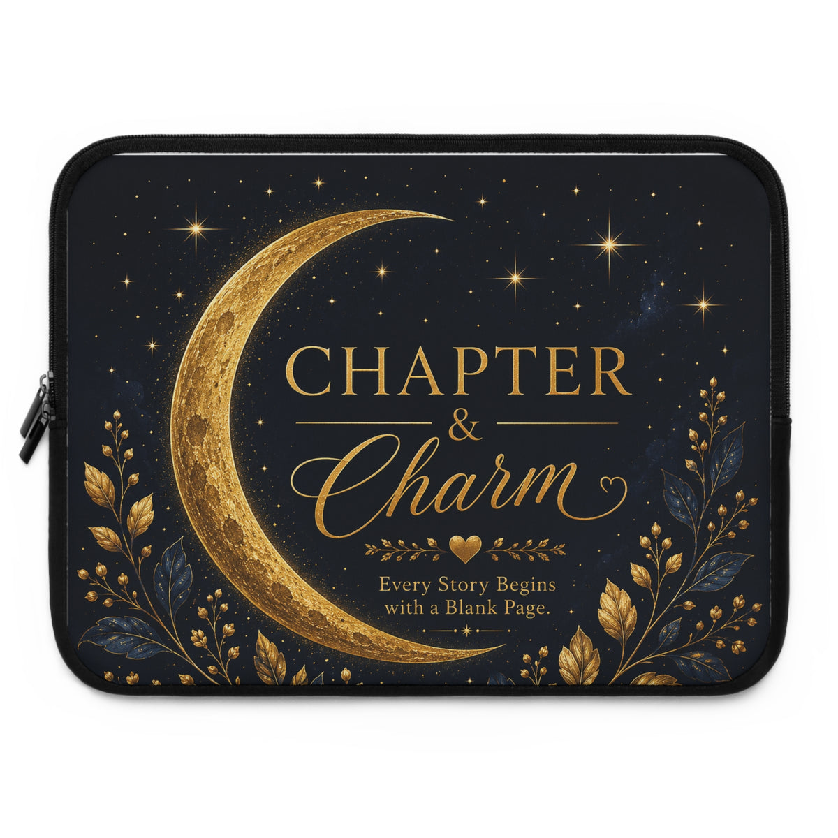 Chapter & Charm Gold Moon Laptop Sleeve