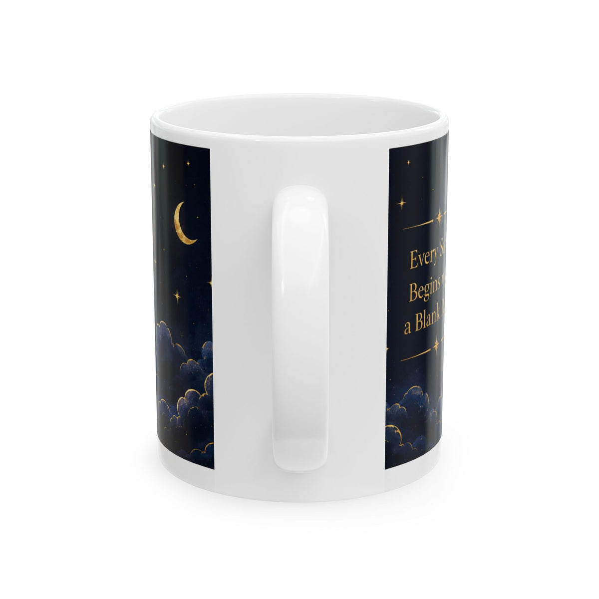 Chapter & Charm Gold Crescent Moon Ceramic Mug (11oz)