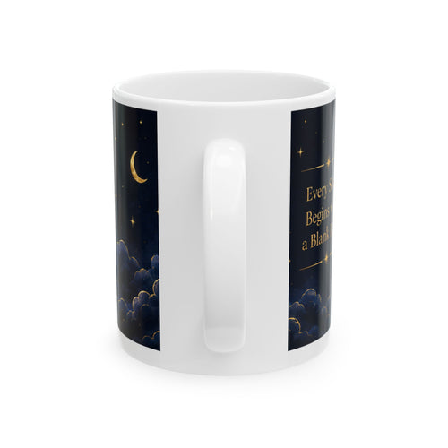 Chapter & Charm Gold Crescent Moon Ceramic Mug (11oz)