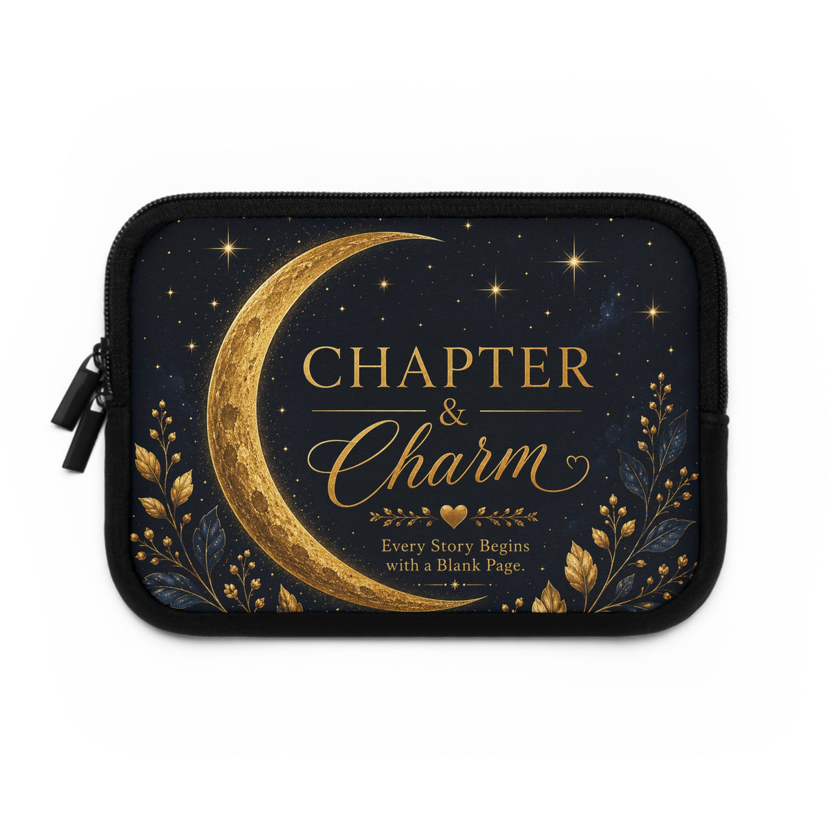 Chapter & Charm Gold Moon Laptop Sleeve
