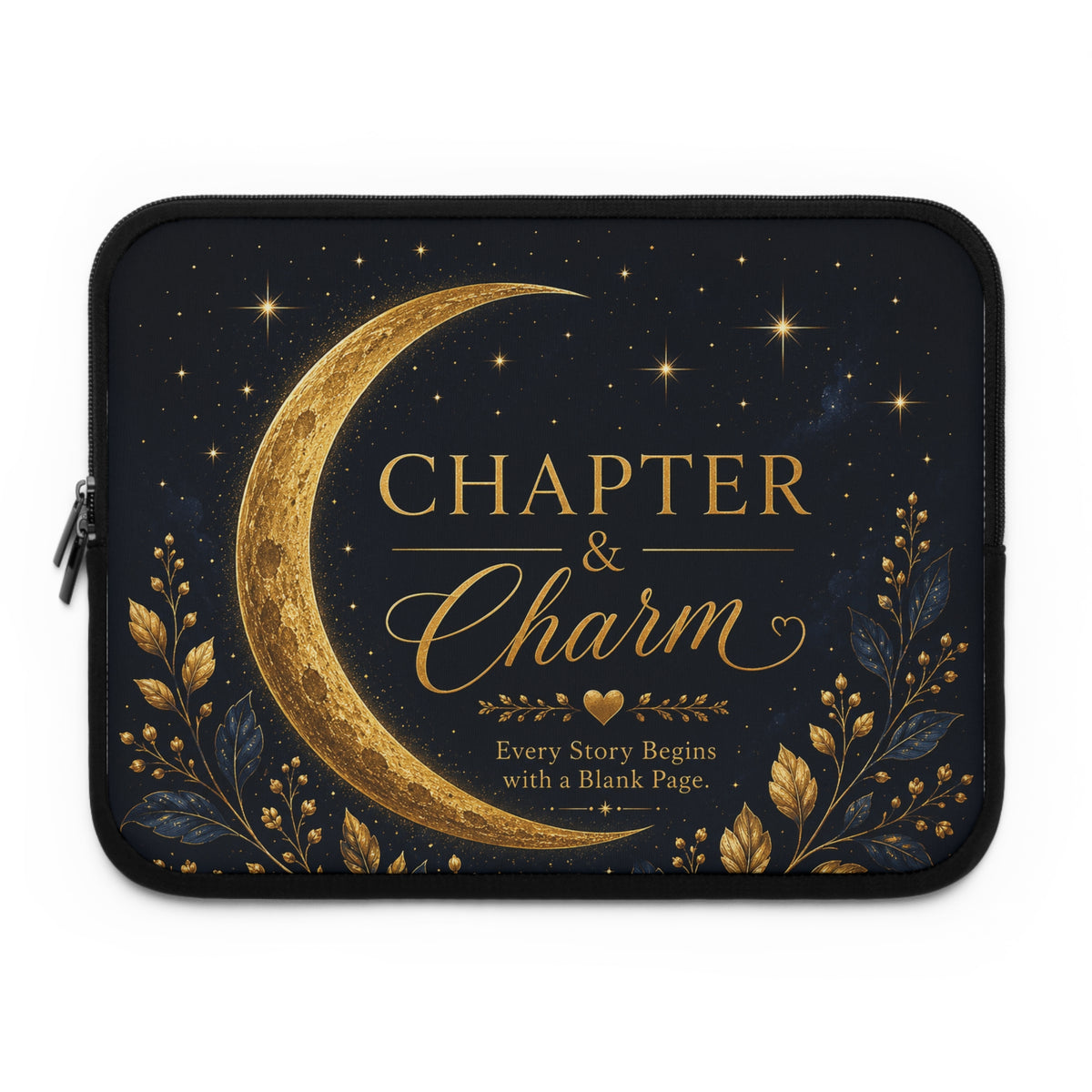 Chapter & Charm Gold Moon Laptop Sleeve