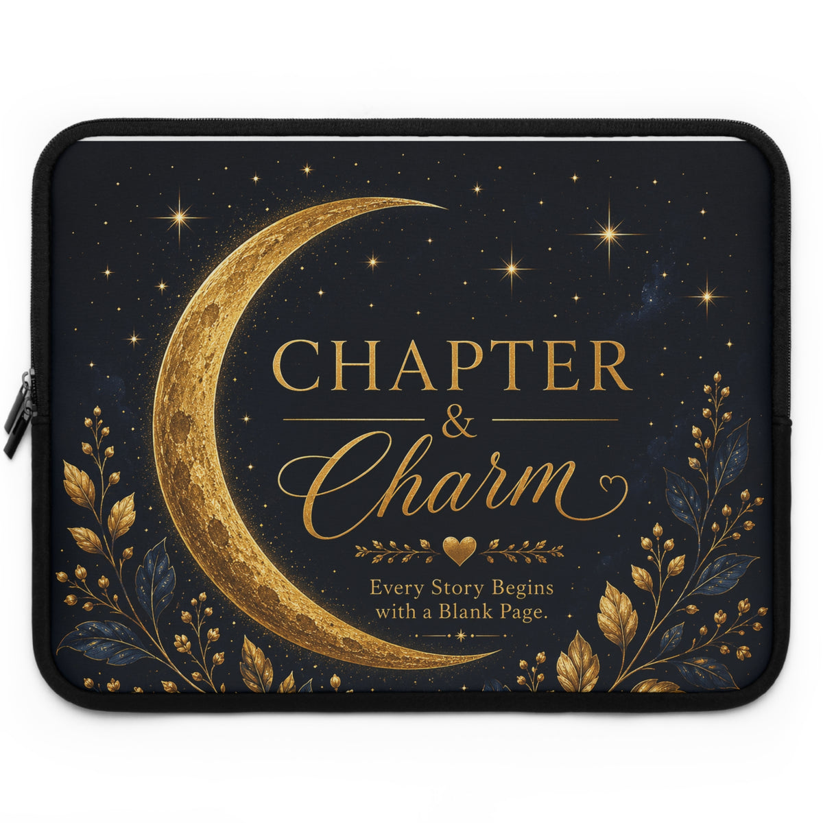 Chapter & Charm Gold Moon Laptop Sleeve